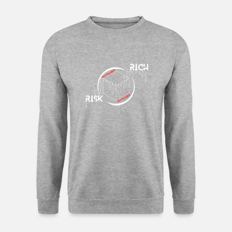 RICH-RISK MANAGER - Unisex Pullover - Weißgrau meliert