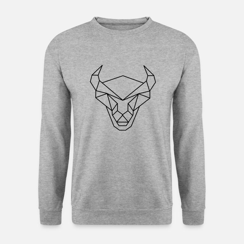 Stier - Unisex Pullover - Weißgrau meliert