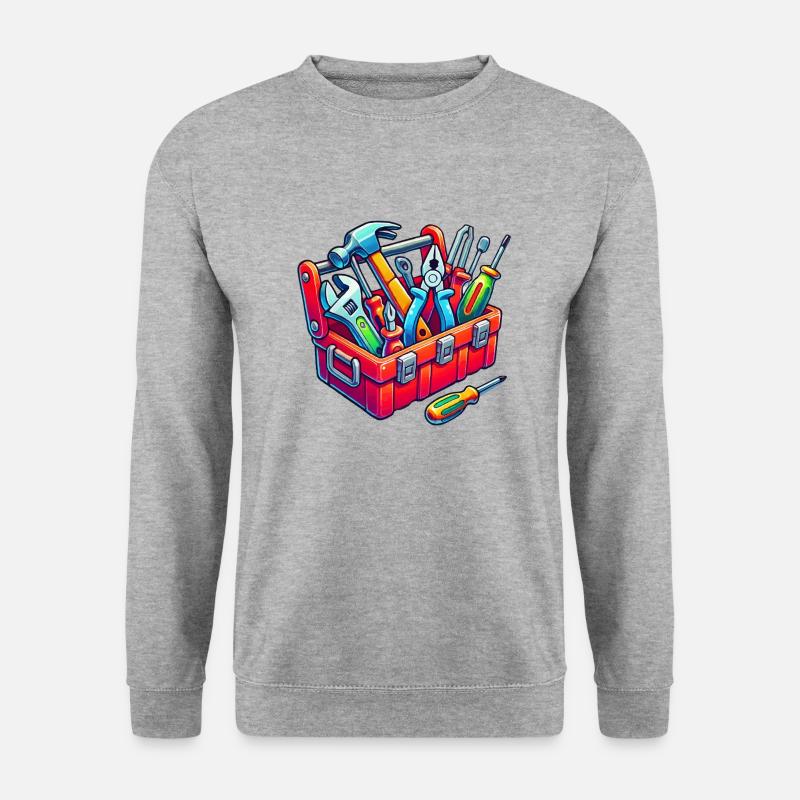 Werkzeug Werkzeugkasten - Unisex Pullover - Weißgrau meliert
