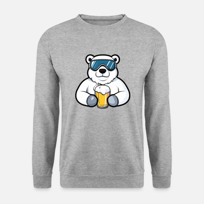 Polar Bear Ski Beer - Unisex Sweatshirt - salt & pepper