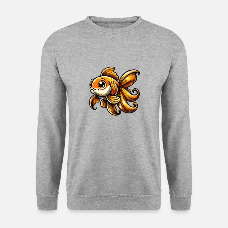 Goldfisch Comic - Unisex Pullover - Weißgrau meliert