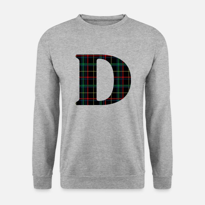 Schottisches Tartan-Monogramm - Unisex Pullover - Weißgrau meliert
