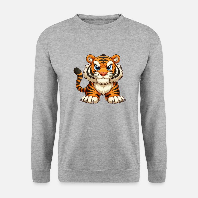 Tiger zäh - Unisex Pullover - Weißgrau meliert