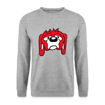 Dog looks unhappy sad shy fear - Unisex Sweatshirt - salt & pepper - Front - Alina (178cm) & Michal (187cm)
