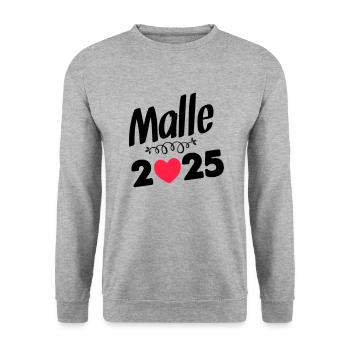 malle 2025 - Unisex Pullover - Weißgrau meliert - Vorne - Alina (178cm) & Michal (187cm)