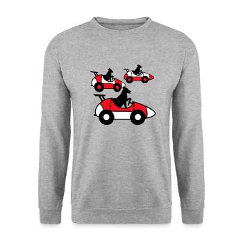 3 chiens de course course autosport racing cars team - Sweat-shirt Unisexe - gris chiné - Devant - Alina (178cm) & Michal (187cm)