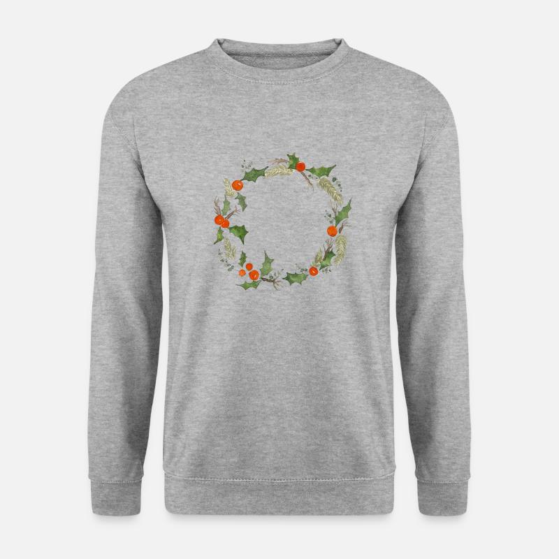 Winterkranz - Unisex Pullover - Weißgrau meliert