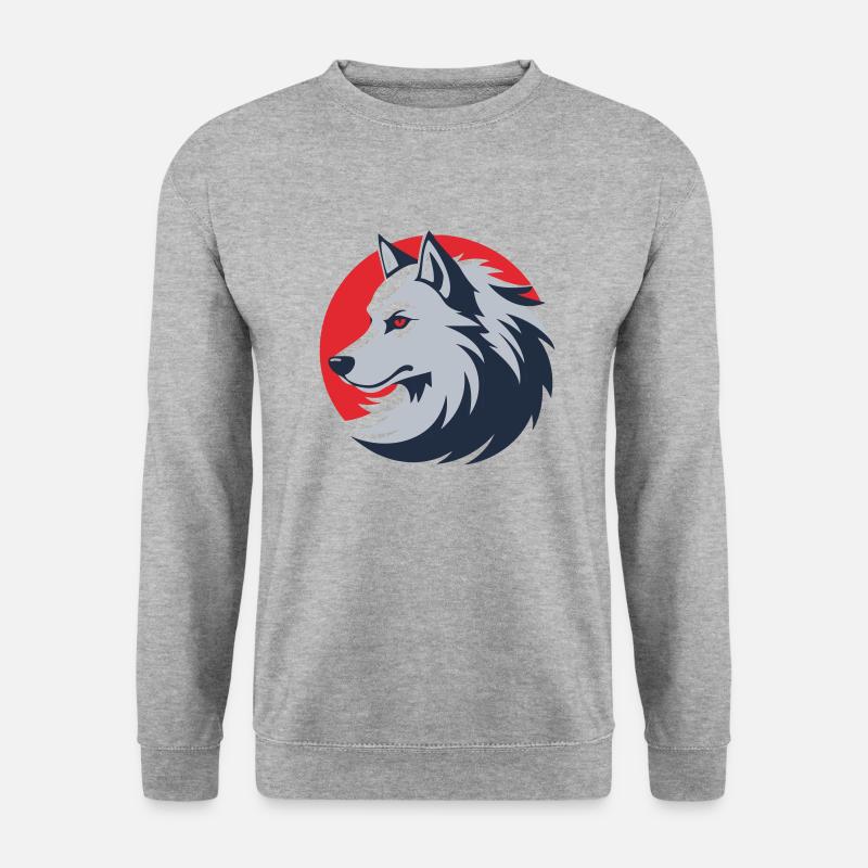 Sonnenwolf - Unisex Pullover - Weißgrau meliert