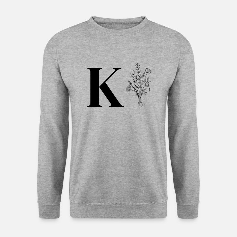 Minimalistische Blumen - Unisex Pullover - Weißgrau meliert
