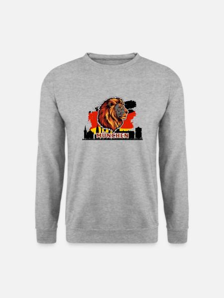 München Löwe - Unisex Pullover - Weißgrau meliert