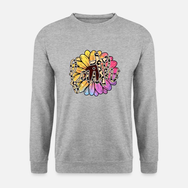 Glaube - Unisex Pullover - Weißgrau meliert