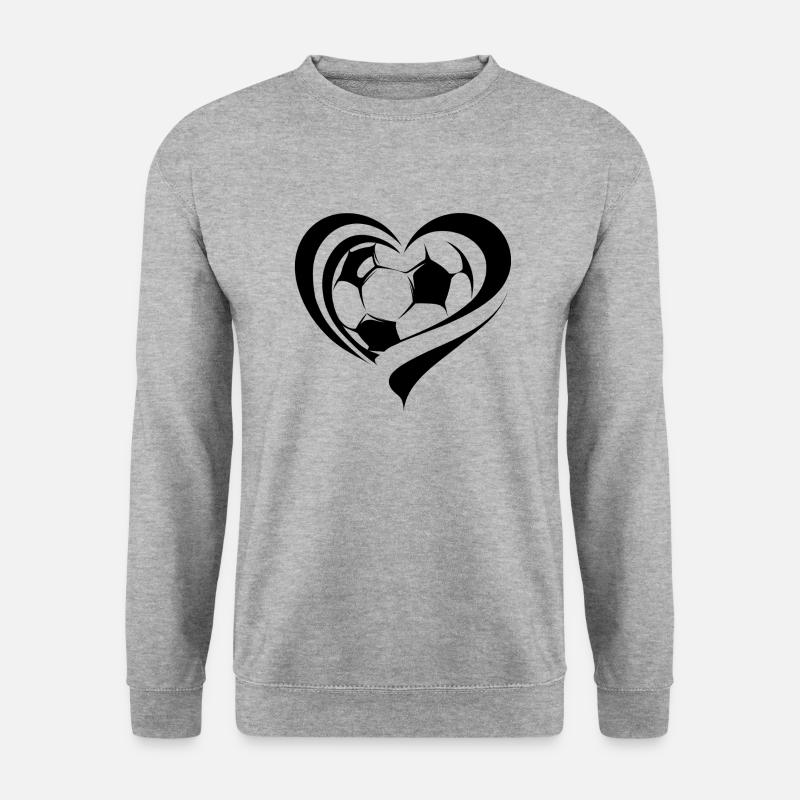 Fußball-Herz - Unisex Pullover - Weißgrau meliert