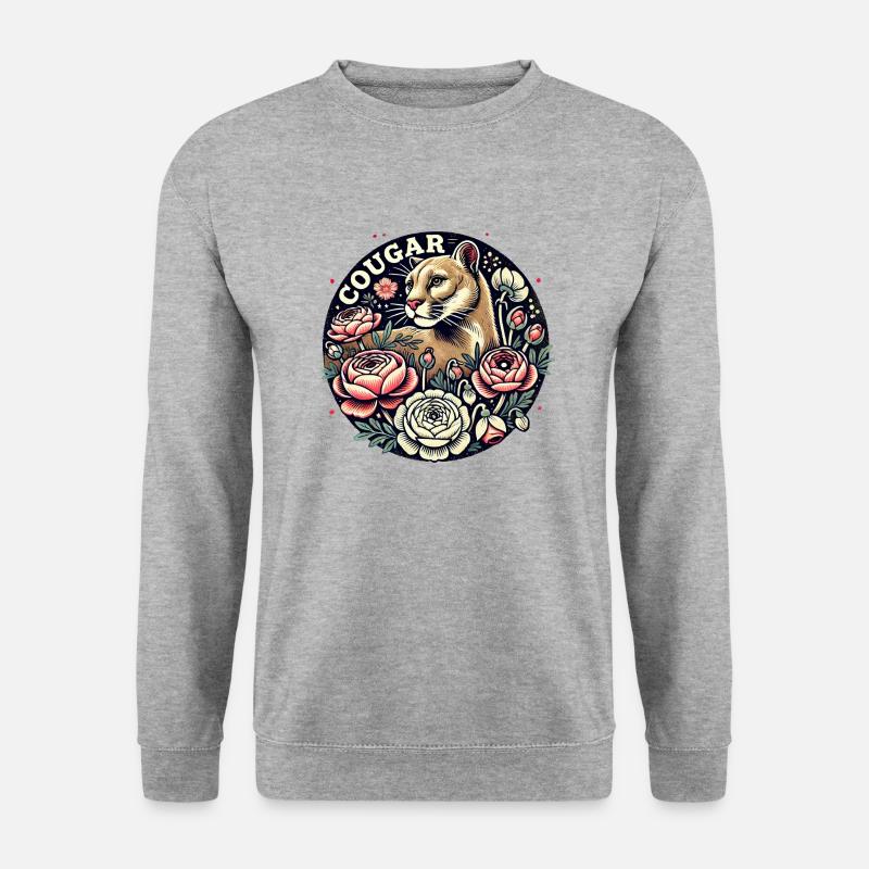 Kuguar - Unisex Pullover - Weißgrau meliert