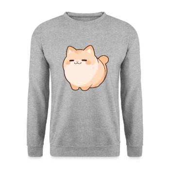 Blobby Cat - Bande dessinée pour animaux de compagnie mignons - Sweat-shirt Unisexe - gris chiné - Devant - Alina (178cm) & Michal (187cm)