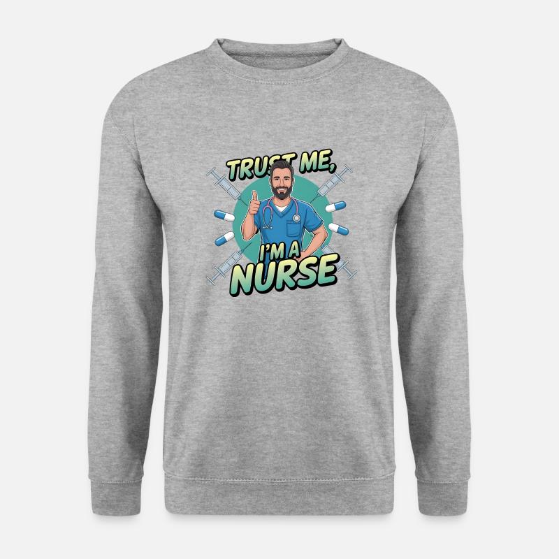 Male Nurse Hero - Unisex Pullover - Weißgrau meliert