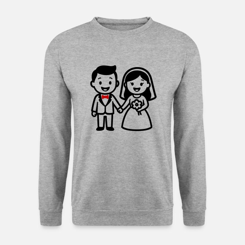 Brudepar - Unisex sweater - hvidgrå meleret