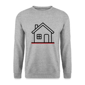 Icône de la maison - Sweat-shirt Unisexe - gris chiné - Devant - Alina (178cm) & Michal (187cm)