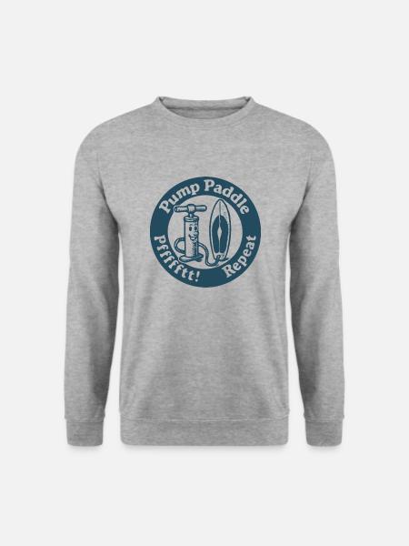 Stand Up Paddling, Stand Up Paddle, SUP Paddler, - Unisex Pullover - Weißgrau meliert