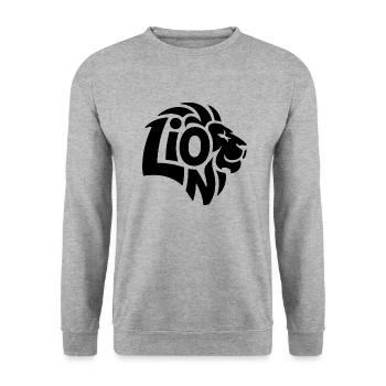 Lion - Cool Lion Logo - Sweat-shirt Unisexe - gris chiné - Devant - Alina (178cm) & Michal (187cm)
