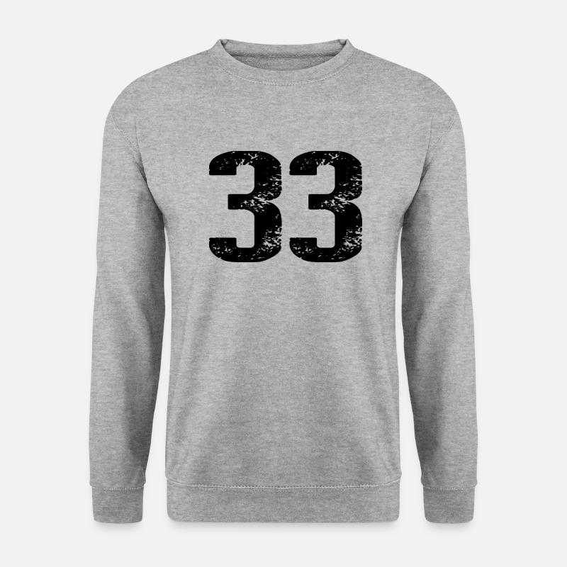 33 Zahl Trikot - Unisex Pullover - Weißgrau meliert