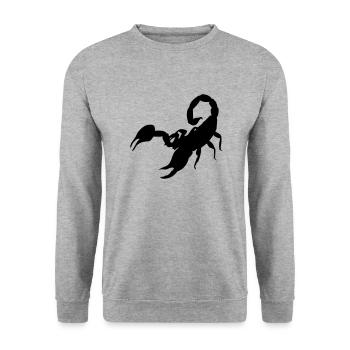 scorpion Skorpion - Unisex Pullover - Weißgrau meliert - Vorne - Alina (178cm) & Michal (187cm)