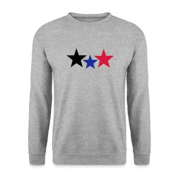Stars - Unisex Pullover - Weißgrau meliert - Vorne - Alina (178cm) & Michal (187cm)