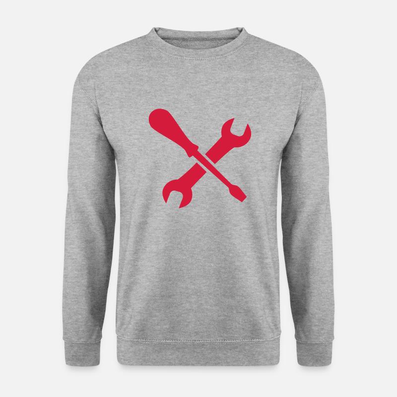 Werkzeug - Unisex Pullover - Weißgrau meliert