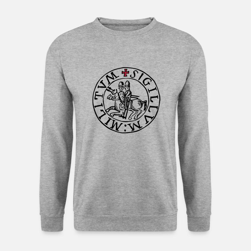templar knights seal - Unisex Pullover - Weißgrau meliert