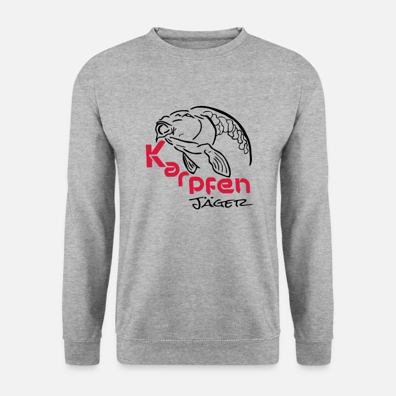 Karpfenjäger - Unisex Pullover - Weißgrau meliert