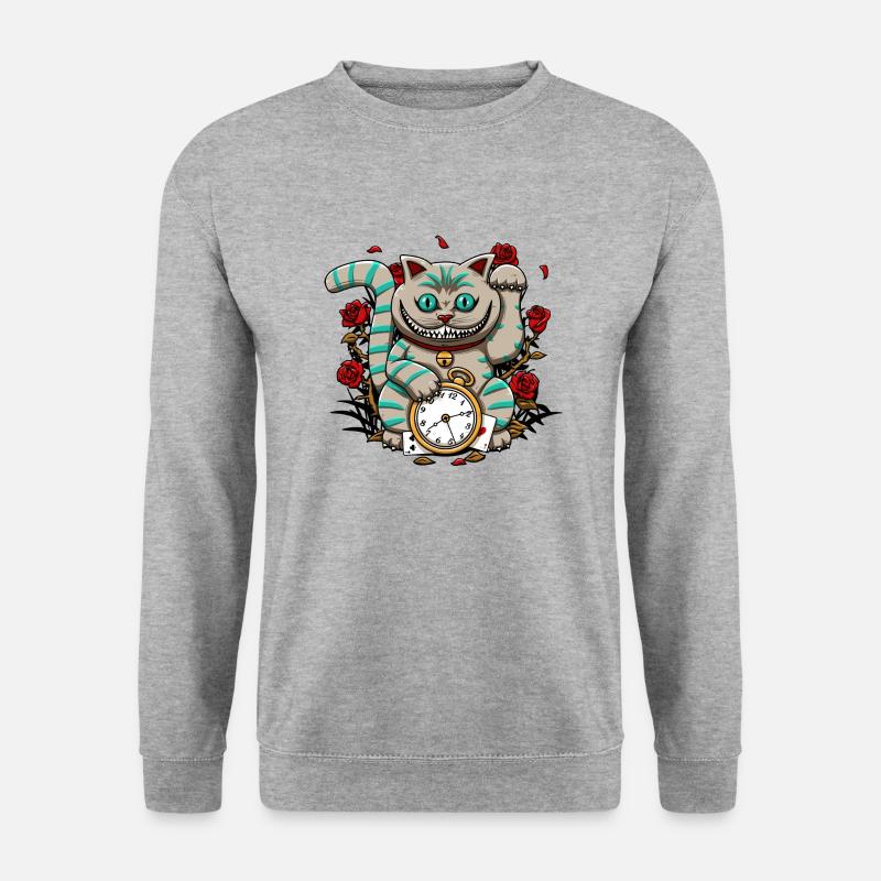 Cheshire Maneki - Unisex Pullover - Weißgrau meliert