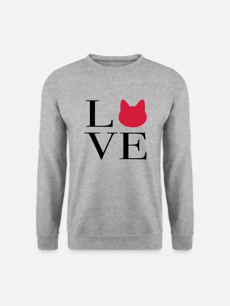 Katze - Unisex Pullover - Weißgrau meliert