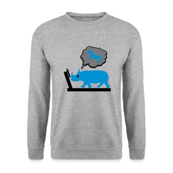 Fitness - Unisex Pullover - Weißgrau meliert - Vorne - Alina (178cm) & Michal (187cm)