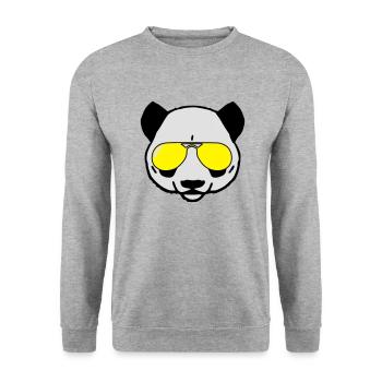 panda design LUNETTE - Sweat-shirt Unisexe - gris chiné - Devant - Alina (178cm) & Michal (187cm)