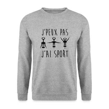 Je peux pas j'ai sport - Sweat-shirt Unisexe - gris chiné - Devant - Alina (178cm) & Michal (187cm)