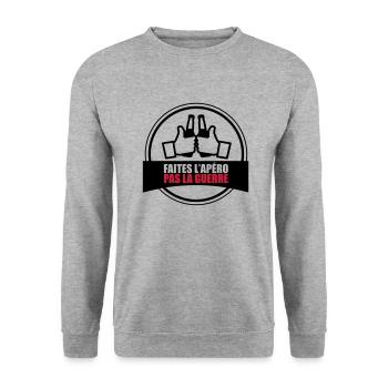 Faites l'apéro - Sweat-shirt Unisexe - gris chiné - Devant - Alina (178cm) & Michal (187cm)