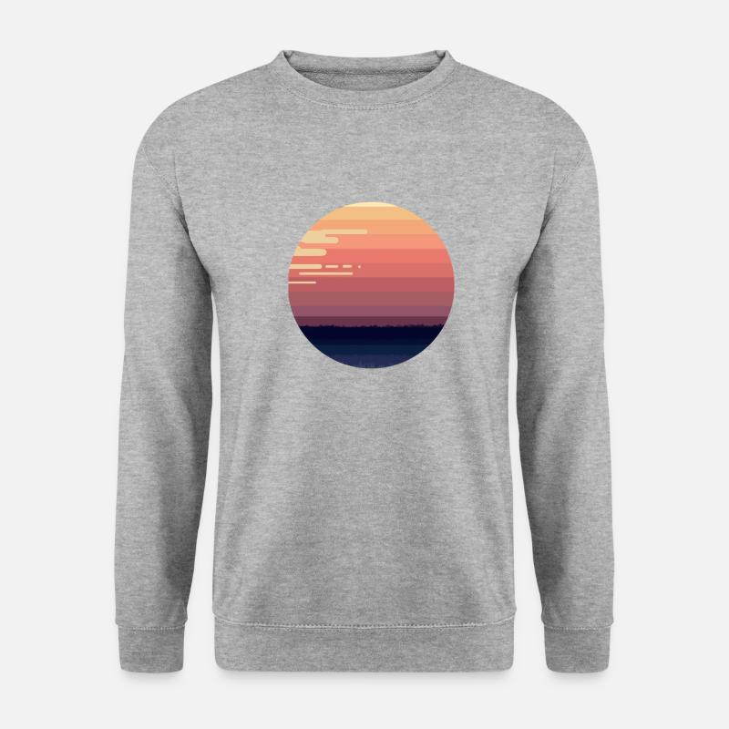 round - Unisex Pullover - Weißgrau meliert