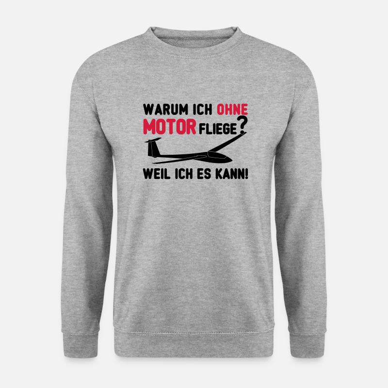 ohne motor segelfliegen tshirt - Unisex Pullover - Weißgrau meliert