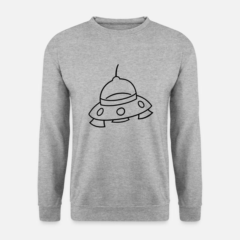 Ufo - Unisex Pullover - Weißgrau meliert
