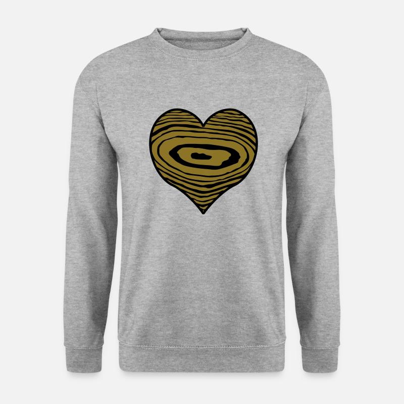 Herz aus Holz - Unisex Pullover - Weißgrau meliert
