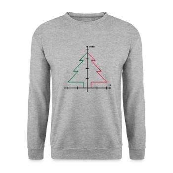 Mathe XMas Weihnachten - Unisex Pullover - Weißgrau meliert - Vorne - Alina (178cm) & Michal (187cm)
