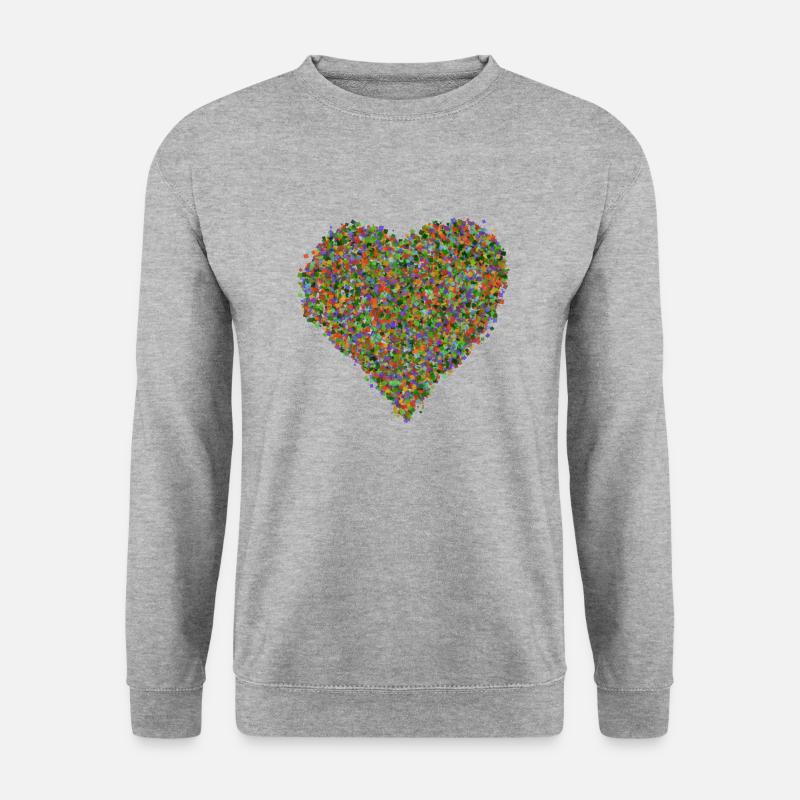 Konfetti-Herz - Unisex Pullover - Weißgrau meliert