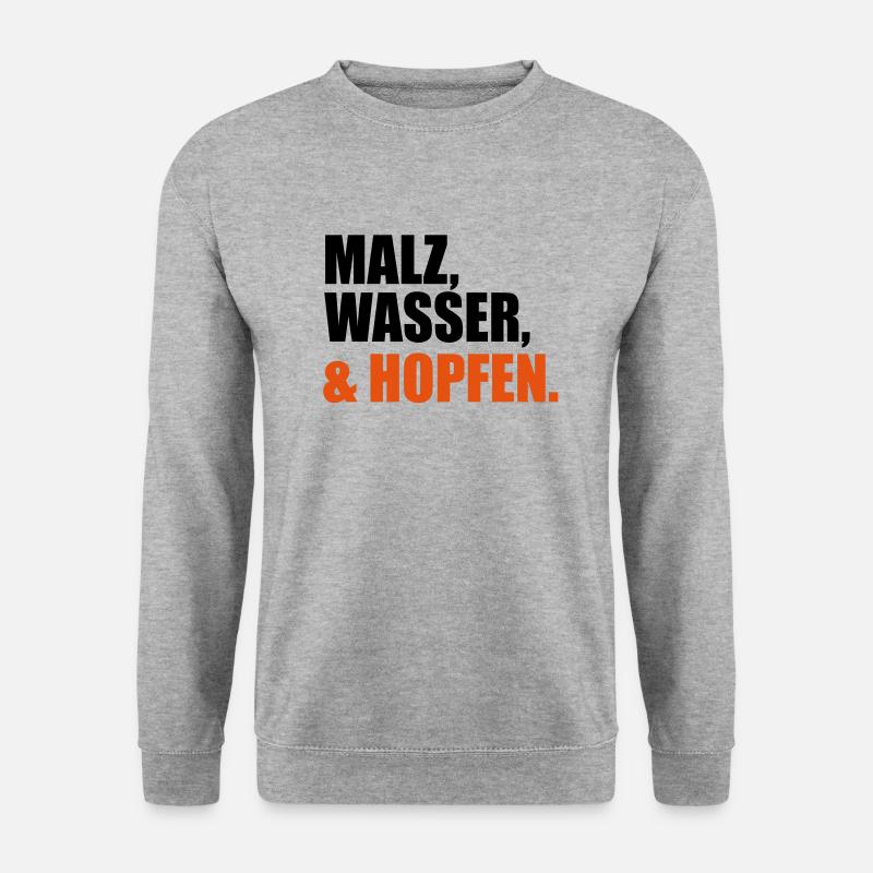 Bier - Unisex Pullover - Weißgrau meliert