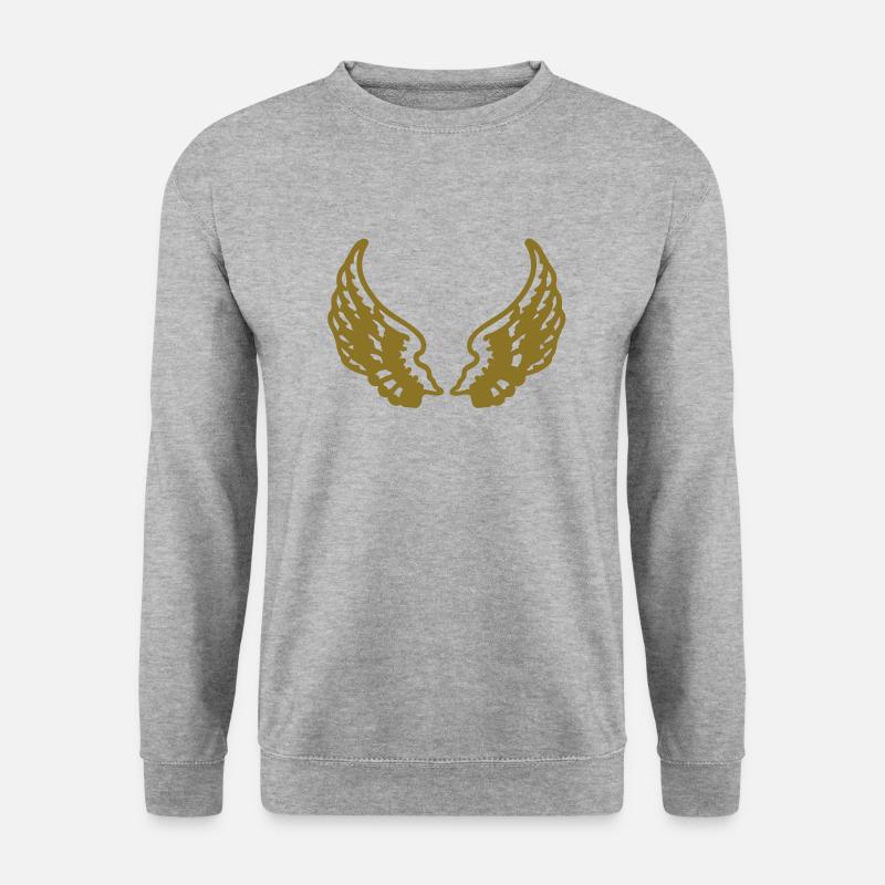 Flügel - Unisex Pullover - Weißgrau meliert