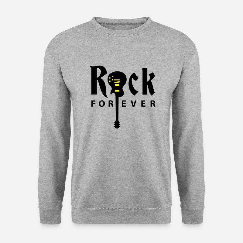 rock_gitarre_b_klein_01_2c - Unisex Pullover - Weißgrau meliert