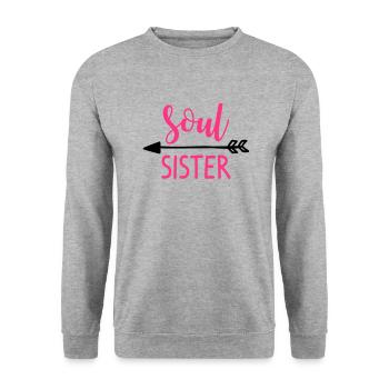 Soul Sister Right - Unisex Pullover - Weißgrau meliert - Vorne - Alina (178cm) & Michal (187cm)