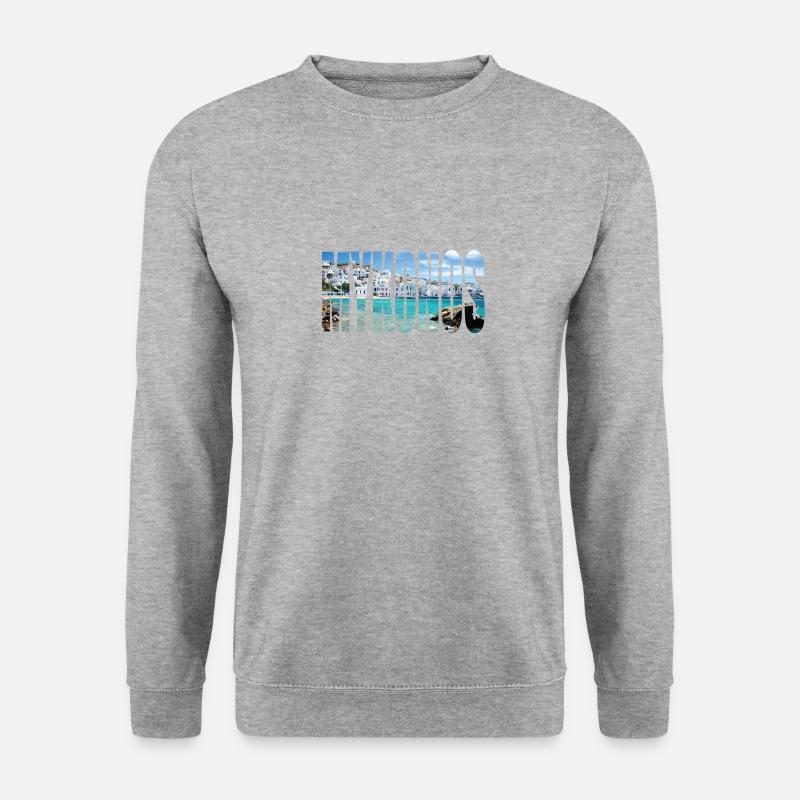 MYKONOS GRIECHENLAND - Unisex Pullover - Weißgrau meliert