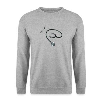 stethoscope doctor - Unisex Sweatshirt - salt & pepper - Front - Alina (178cm) & Michal (187cm)