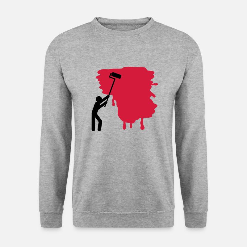 painter_aq2 - Unisex Pullover - Weißgrau meliert