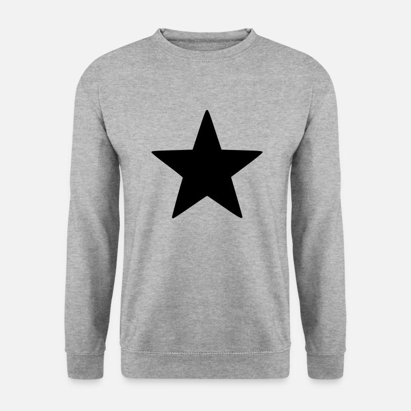 Schwarzer Stern - Unisex Pullover - Weißgrau meliert