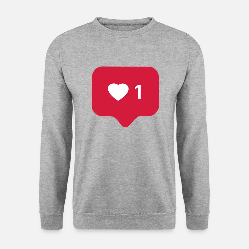 Instagram Like - Unisex Pullover - Weißgrau meliert